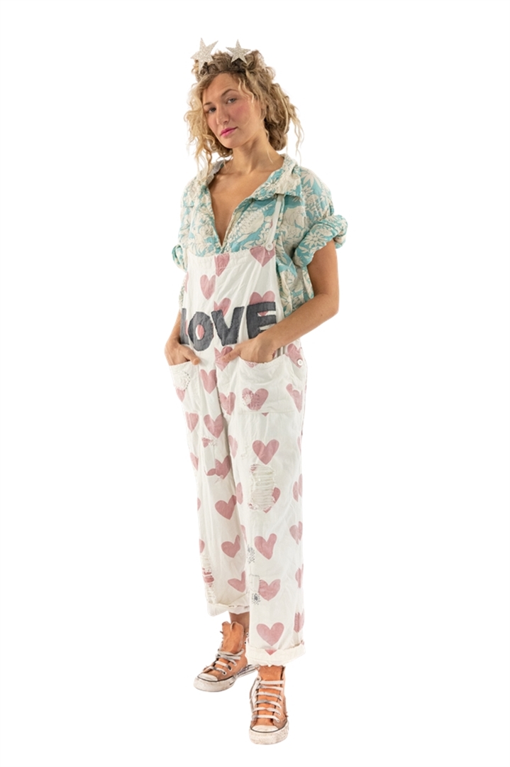 SOLD OUT! Love Appliqué Cosmos Overalls #033