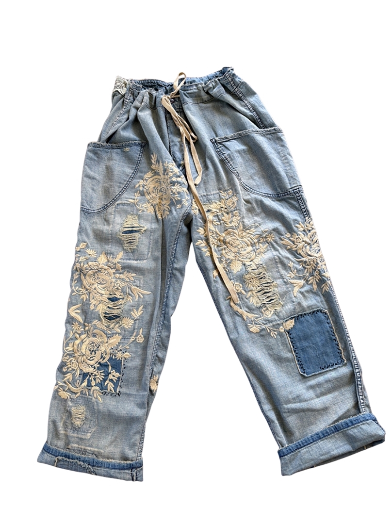 Floral O'Keefe Embroidered Denims.