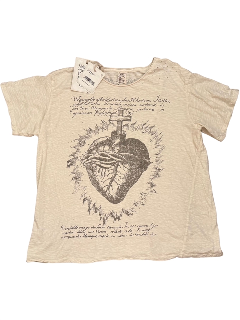 Cotton Jersey Faithful Heart Tee in Moonlight