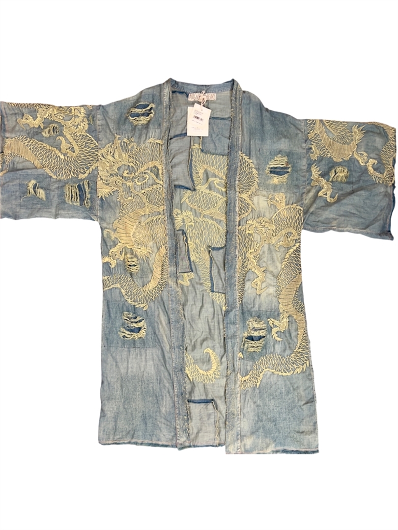 Magnolia Pearl Denim Dragon Daiji Kimono Jacket 517 Washed Indigo