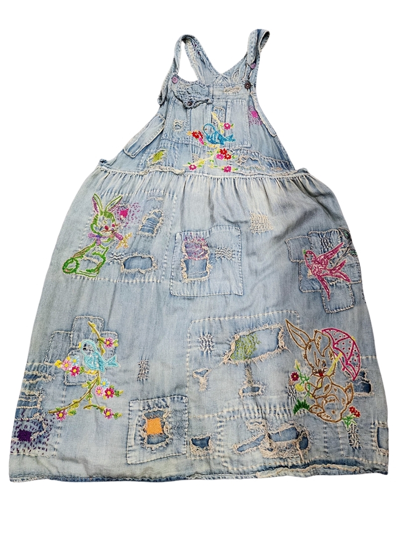 One of a Kind NWT- Denim Overall dress 2076 FDIND