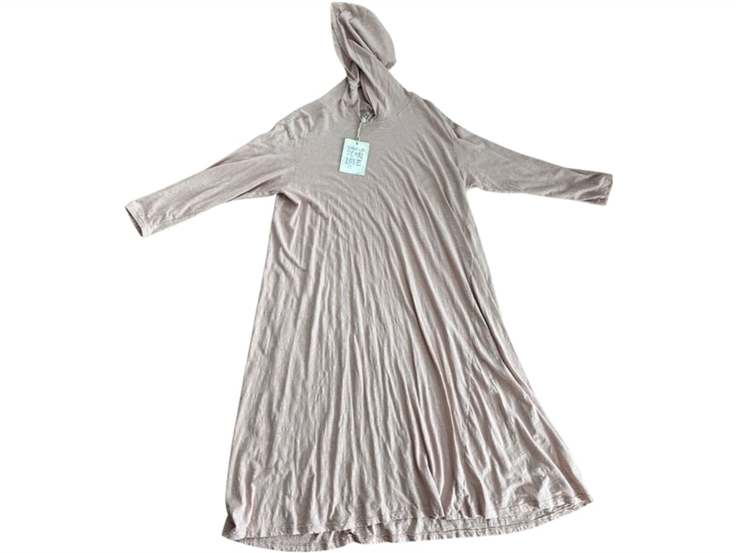 Cotton Jersey Viggo Hoodie T Dress with Hand Fading and Distressing