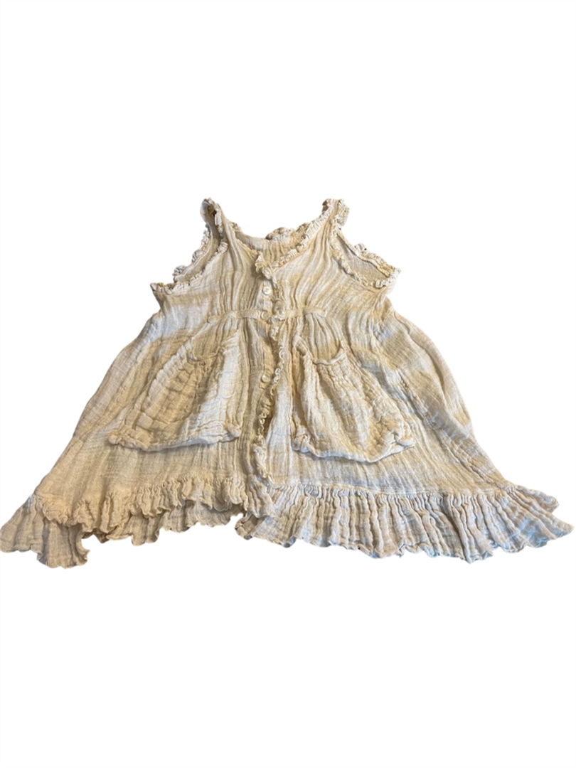 Adorable Natural Linen MP Ruffle Vest/Top - From the Love Collection!