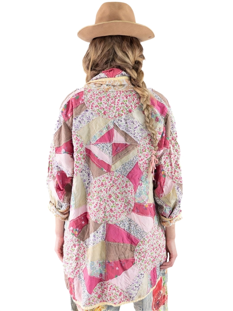 Patchwork Cuello Kimono