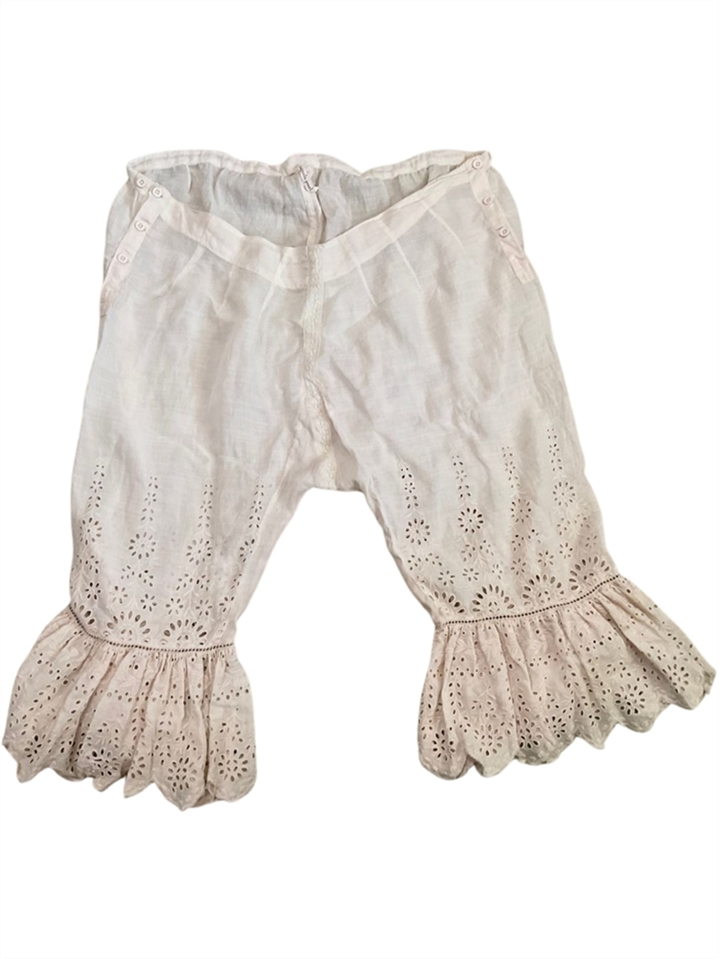 Cream Color Bloomers 100% Linen with EYELET