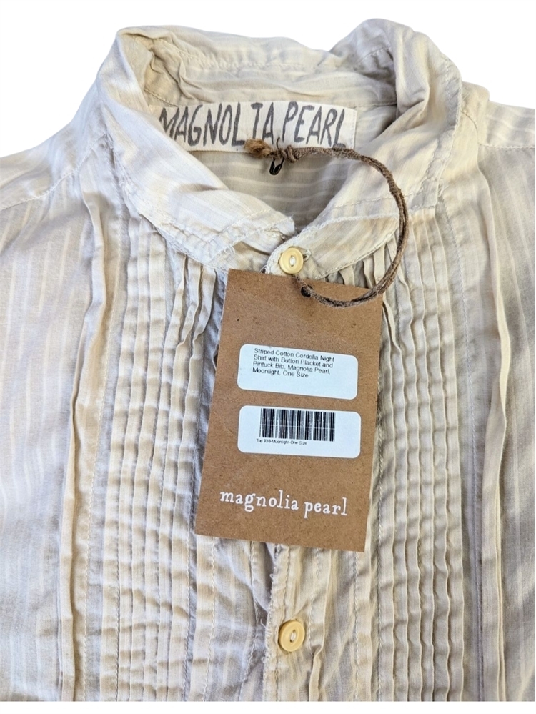Magnolia Pearl Trade - Stripped Cotton Cordelia Night Shirt Moonlight