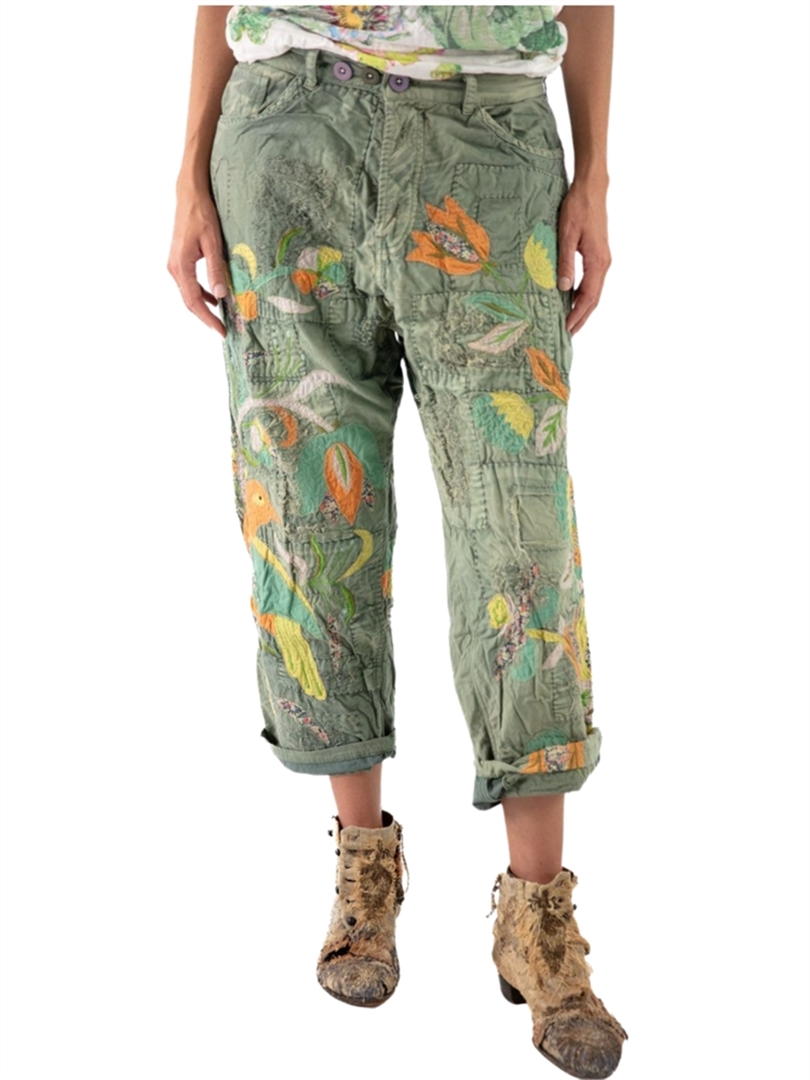 Bird Appliqué Miner Pants