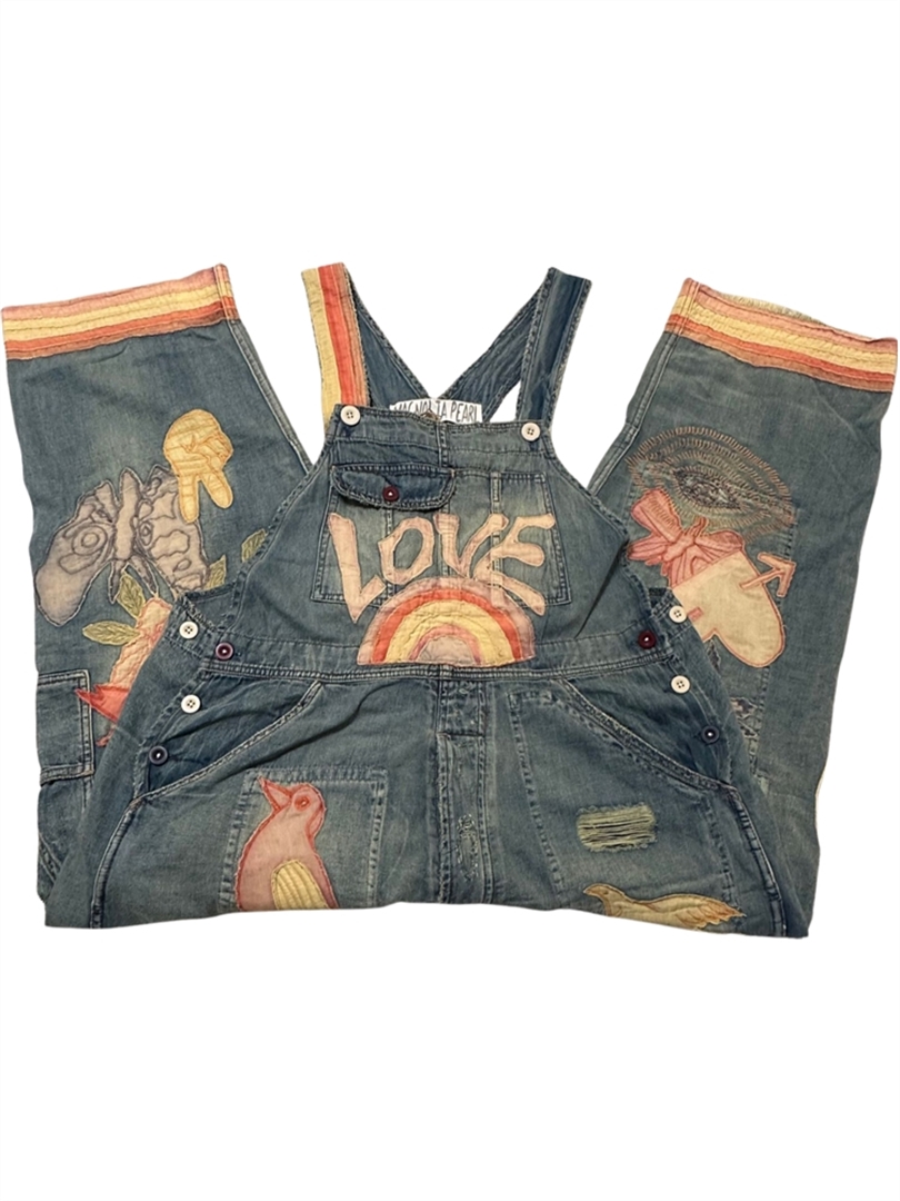 LOVE Appliqué Overalls