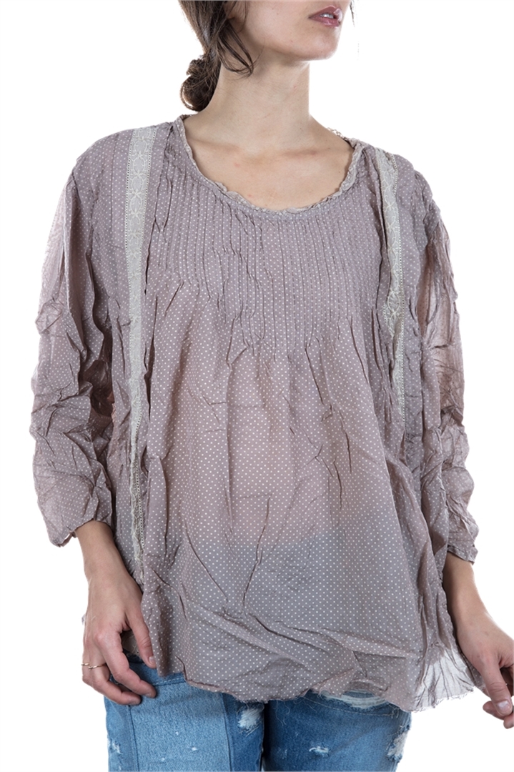 SO RARE! Ellie Top in Lila Small Dot