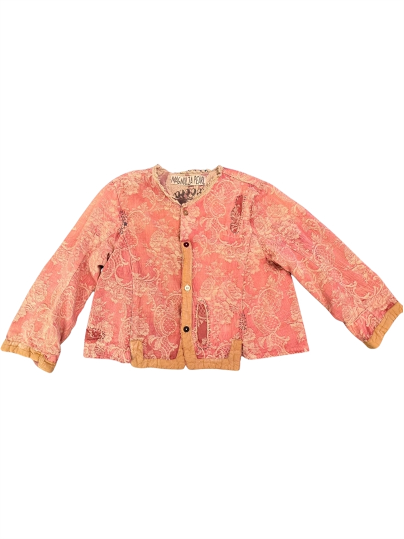 MP Jacquard Sirsi Jacket Soleil En Rose in Pink Brocade-NWT