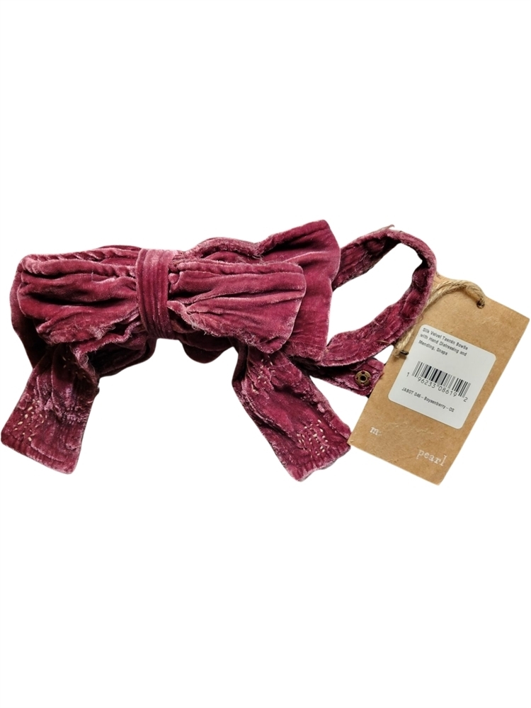 Magnolia Pearl Jabot. Velvet Bow in Deep Berry Magnolia Pearl Trade - Magnolia Pearl Silk Velvet Tasmin  main image 4