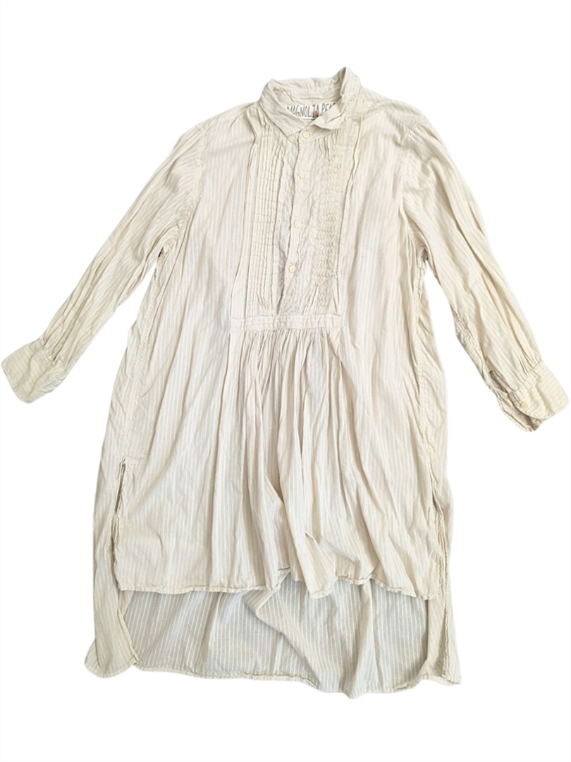 Magnolia Pearl Trade - Stripped Cotton Cordelia Night Shirt Moonlight