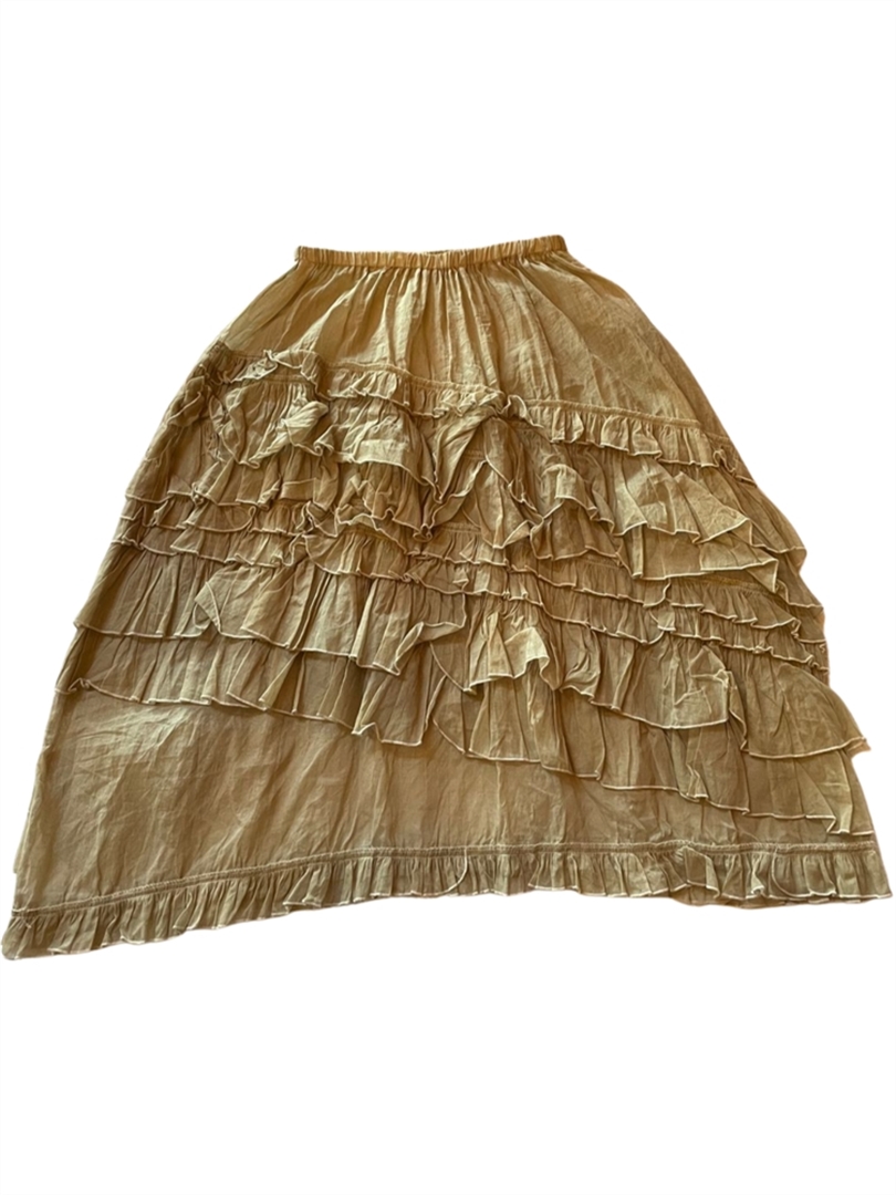 Gorgeous and Rare Crinkled Linen Skirt in Flax! Made on the Farm!!