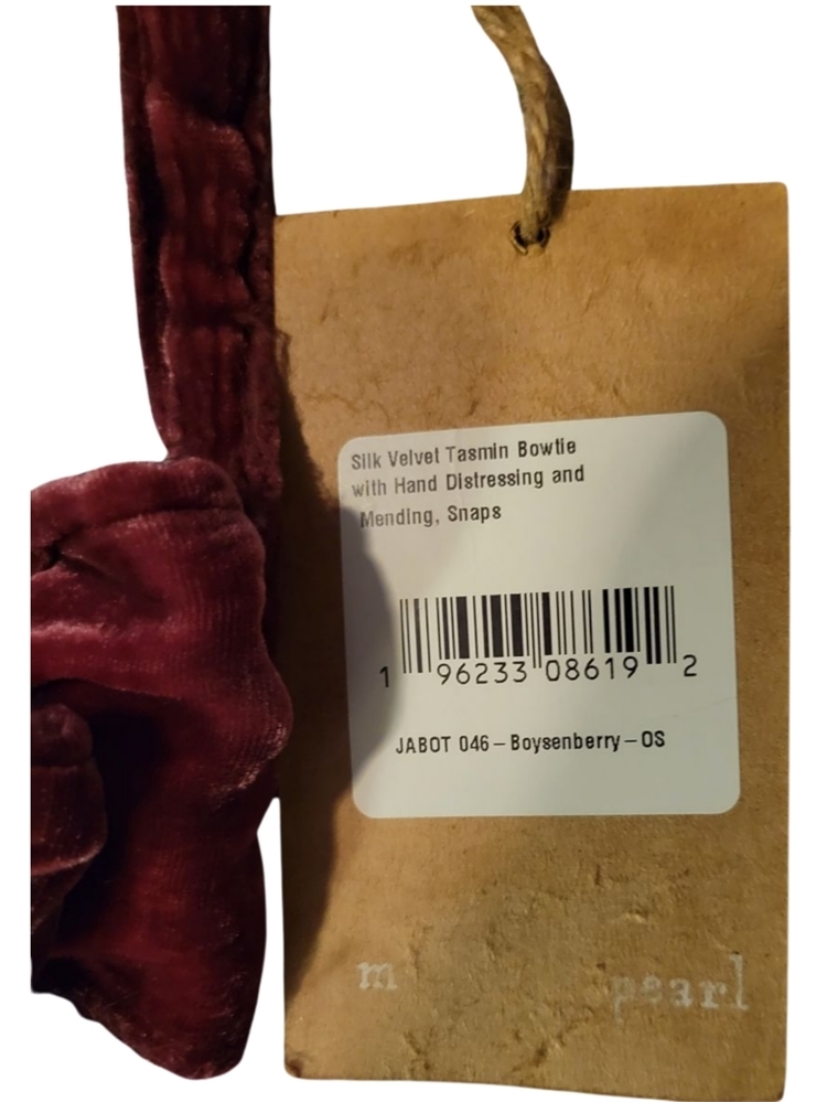 Magnolia Pearl Jabot. Velvet Bow in Deep Berry Eyelet Sinclair Jabot – Magnolia Pearl Clothing main image 3
