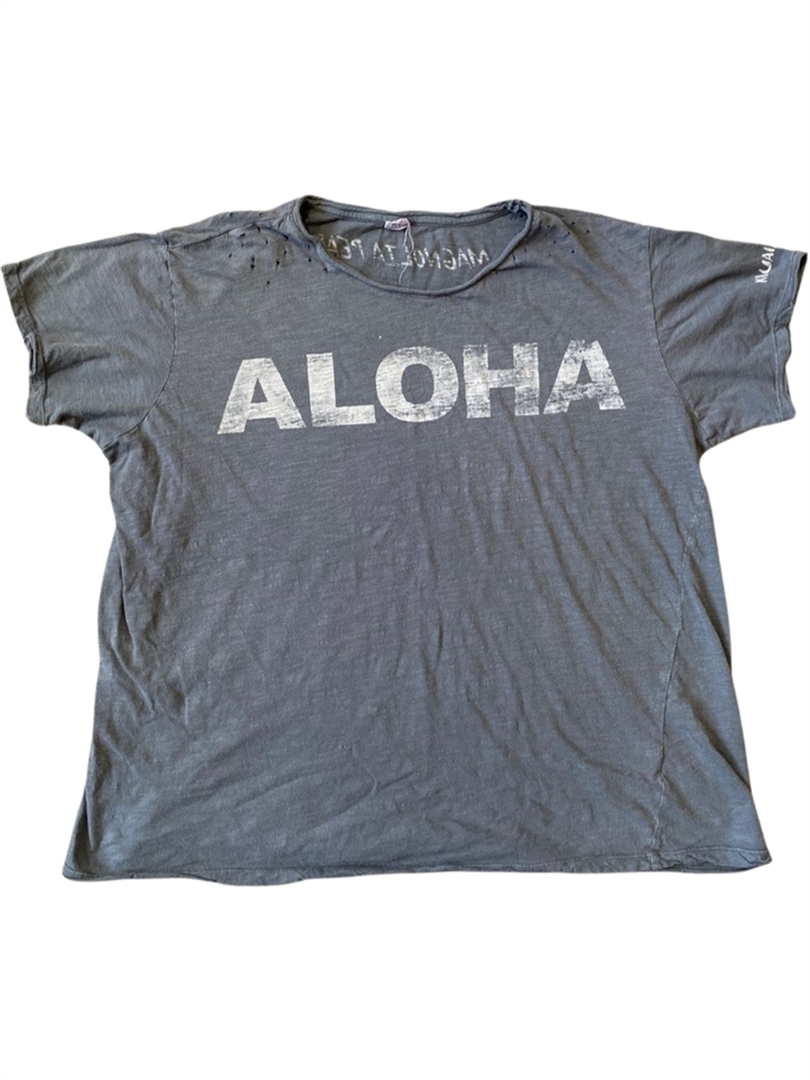 Gray Aloha T-Shirt TOP 884