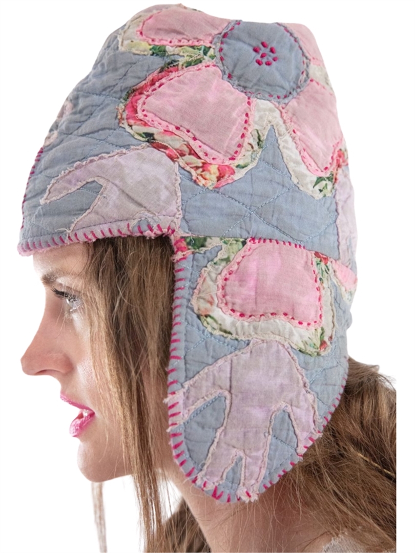 Quilted Appliqué Trapper Hat