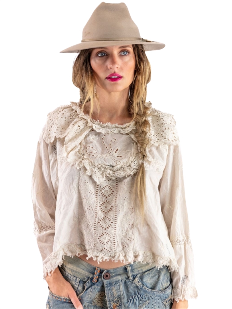 Ruffled Eyelet Blouse