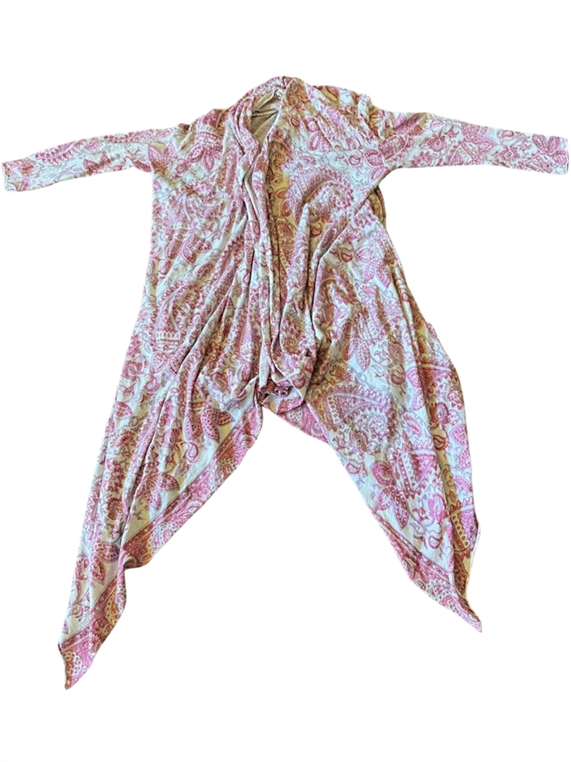 NEW WITH TAGS KARESA CARDIGAN WITH TWO POCKETS PINK PAISLEY AND MOONLIGHT - RARE