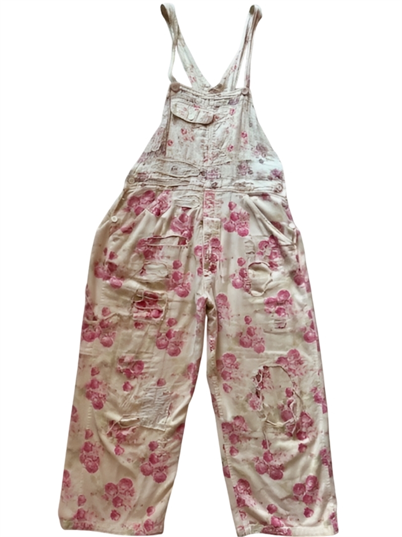 Floral Print Overalls